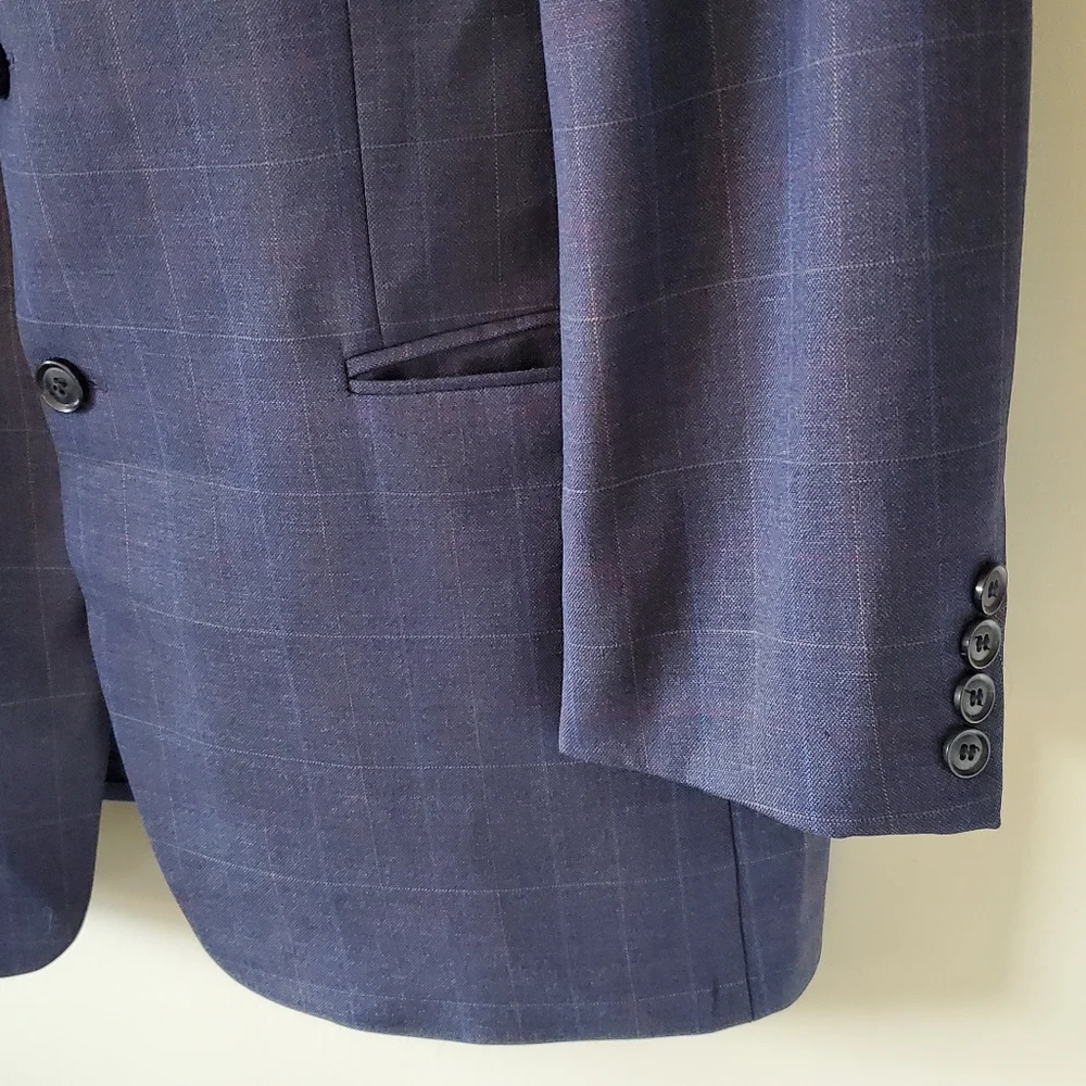 Mario Barutti 42 Reg Old Money Timeless Preppy Formal Glen Plaid Wool Blazer